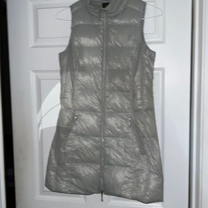 Coatology long down vest light gray size small